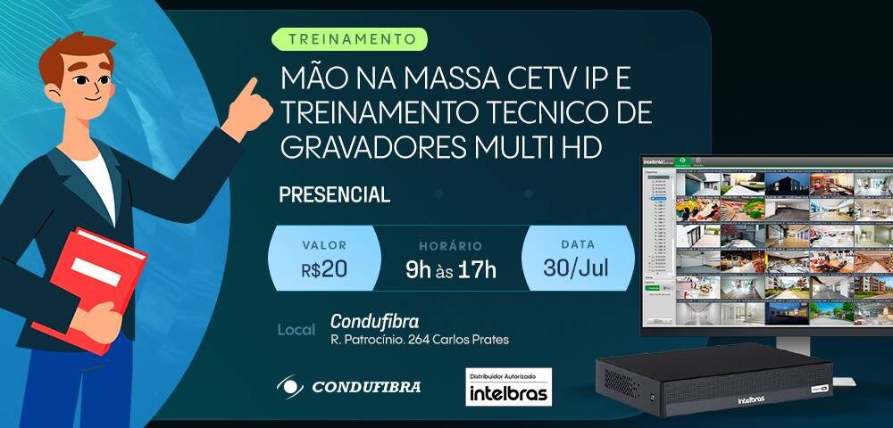 Capa treinamento técnico CFTV IP e Multi HD em BH oferecido pela Condufibra