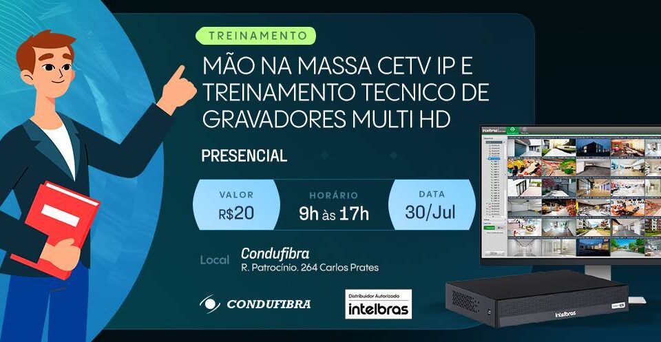 Capa treinamento técnico CFTV IP e Multi HD em BH oferecido pela Condufibra