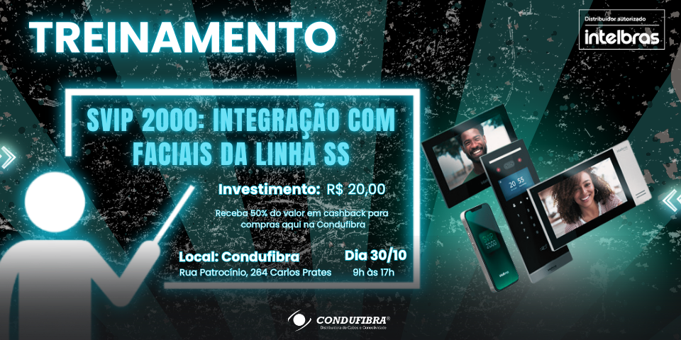 Capa Treinamento Técnico SVIP 2000 integração com faciais da linha SS